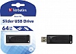  64Gb VERBATIM USB Drive STORE'N'GO SLIDER BLACK (98698)