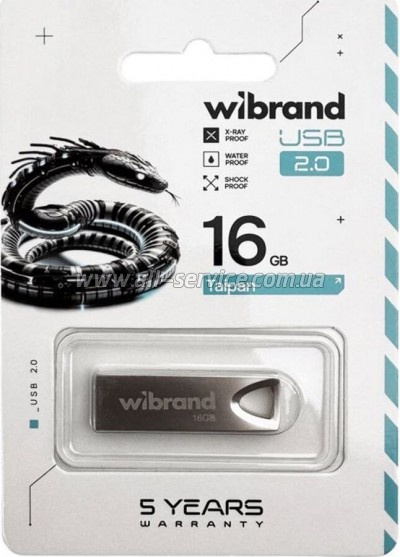  Wibrand 16GB Taipan Silver USB 2.0 (WI2.0/TA16U2S)