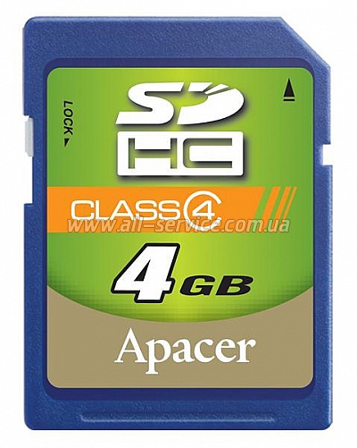   4GB APACER SDHC Class 4 (AP4GSDHC4-R)
