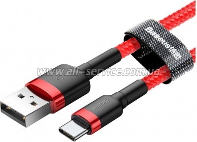���� ������ USB 2.0 AM to USB-C 0.5m 3A red Baseus (CATKLF-A09)