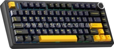  Aula F75 Gasket Greywood V3 switch Hot-Swap PBT Wireless/Bluetooth/USB Black (6948391208626)