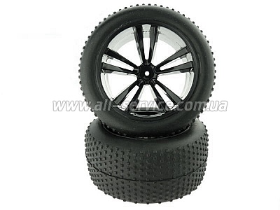 31504B 1:10 Black Truggy Tires and Rims 2P 31504B 1:10 Black Truggy Tires and Rims 2P