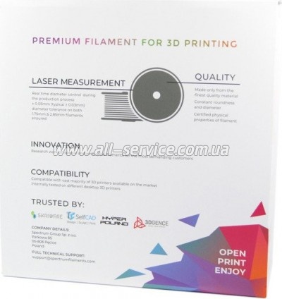 ������� ��� 3D-�������� Spectrum PET-G Premium 1.75mm 1kg Dark Grey (RAL 7011) (80310)
