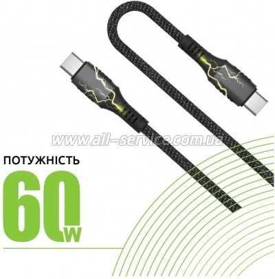 ���� ������ USB-C to USB-C 2.0m CBGPD60WTT2 60W grey Intaleo (1283126518102)