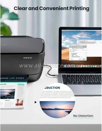 ������ ��� �������� USB-C 2.0 to BM 1.0m black Ugreen (45034)