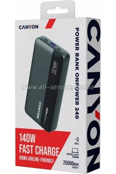 ������� ������������� Canyon PB-240 25000mAh, PD3.1/ 140W (CNS-CPB240)