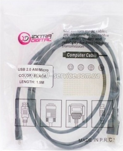 ���� ������ USB 2.0 AM to Micro 5P 1.5m Extradigital (KBU1630)