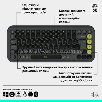  Logitech POP Icon Keys Bluetooth UA Graphite (920-013157)