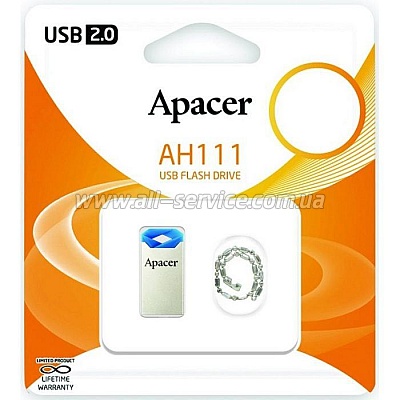  Apacer 64GB AH111 Blue USB 2.0 (AP64GAH111U-1)