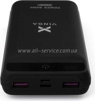   Vinga 20000 mAh QC3.0 Display soft touch black (VPB2QLSBK)