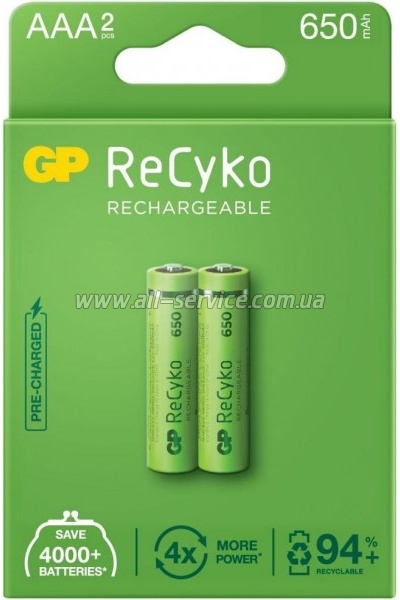 ����������� GP AAA 65AAAHCE-2GBE2 Recyko+ 650 mAh * 2 (65AAAHCE / 4891199043147)