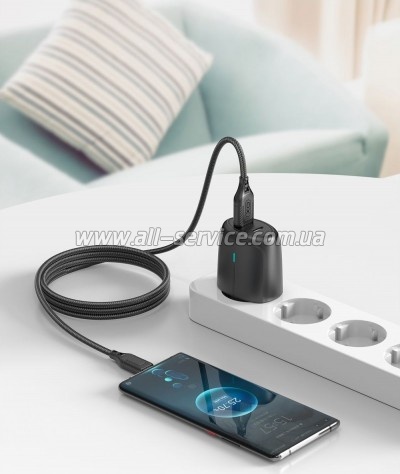 ���� ������ USB 2.0 AM to USB-C 1.0m braided black XO (NB235_C_Black)