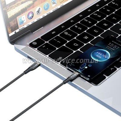   ColorWay USB-C to USB-C 1.2m 5A 100W transparent head (CW-CBPDCC053-BK)