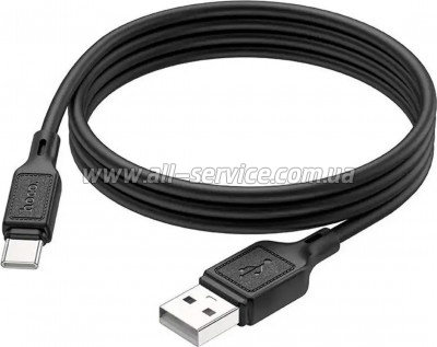 ���� ������ USB 2.0 AM to USB-C 1.0m Cool silicone X90 black HOCO (6931474788443)