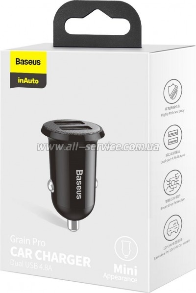 �������� ������� Baseus Grain Pro Car USB Black (CCALLP-01)