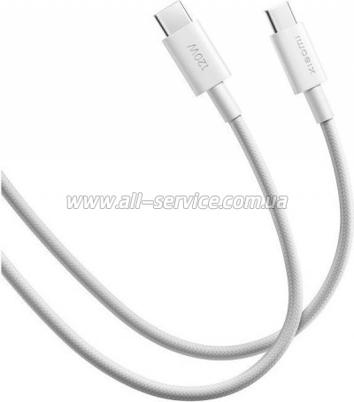 ���� ������ USB-C to USB-C 2.0m 6A braided white Xiaomi (1169400)