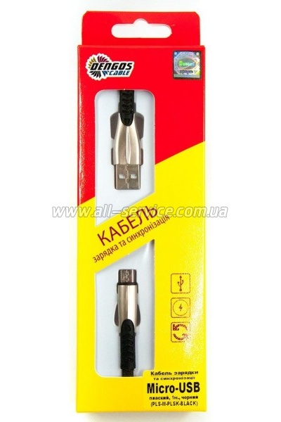 ���� ������ USB 2.0 AM to Micro 5P 1.0m black Dengos (PLS-M-PLSK-BLACK)