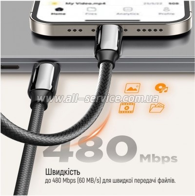 ���� ������ USB-C to USB-C 1.0m 240W black ColorWay (CW-CBPDCC069-BK)