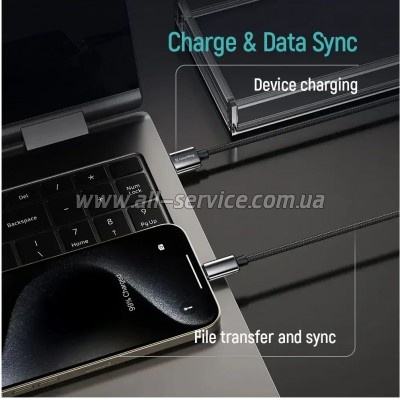 ���� ������ USB 2.0 AM to USB-C 1.0m 3A zinc alloy braided black ColorWay (CW-CBUC098-BK)