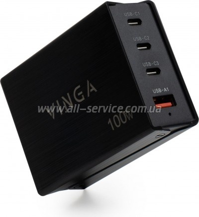 �������� ������� Vinga GaN 100W PD+QC 3C1A ports 1.2m (VCPCH100CB)