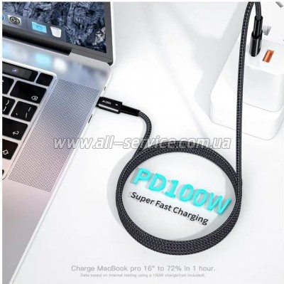 ���� ������ USB-C to USB-C 2.0m 100W black Essager (EXCTT1-CGA01)