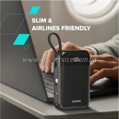 ������� ������������� Canyon 10000mAh OnPower 104 PD 20W Black (CNS-CPB104B)