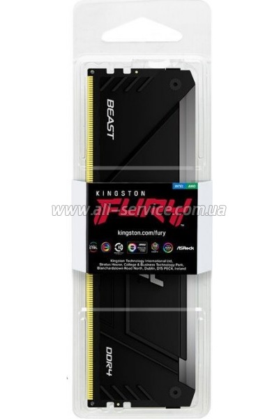     DDR4 16GB 3200 MHz Beast RGB Kingston Fury (ex.HyperX) (KF432C16BB2A/16)