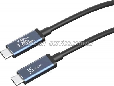 ���� ������ USB-C to USB-C 0.8m USB4 40Gbps 240W 48V/5A 8K60Hz premium J5create (JUC29L08-N)