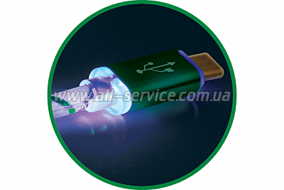  DEFENDER USB08-03LT USB(AM)-MicroBM GreenLED backlight 1m (87557)