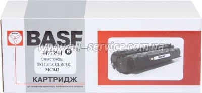 �����-�������� BASF OKI C301/ C321/ MC332/ MC342 ������ 44973544 Black (BASF-KT-44973544)