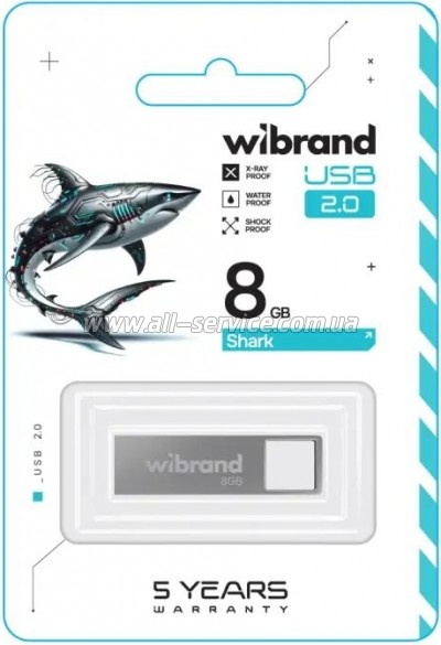  Wibrand 8GB Shark Silver USB 2.0 (WI2.0/SH8U4S)