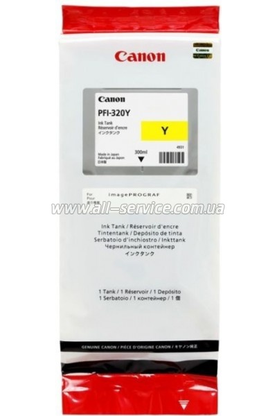  Canon PFI-320 Canon imagePROGRAF TM-200/ TM-300/ TM-305 Yellow (2893C001)