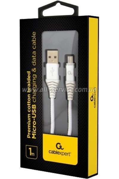 ���� ������ USB 2.0 AM to Micro 5P 1.0m Cablexpert (CC-USB2B-AMmBM-1M-BW2)