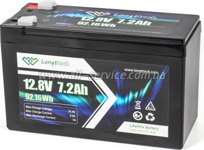  LiFePo4 Longttech LiFePO4 12.8V - 7.2Ah (LAR1207-LT7-R26)