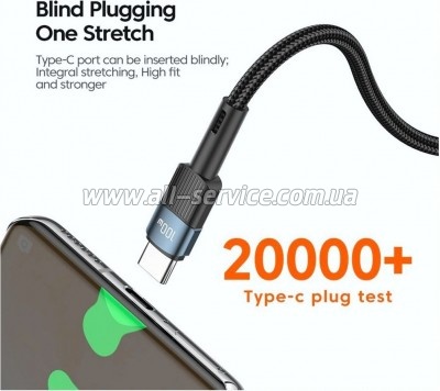 ���� ������ USB-C to USB-C 2.0m 100W blue Essager (EXCTT1-XCA03)