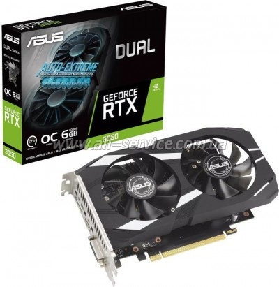  ASUS GeForce RTX3050 6Gb DUAL OC (DUAL-RTX3050-O6G)