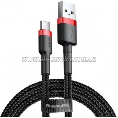���� ������ USB 2.0 AM to USB-C 2.0m 2A red-black Baseus (CATKLF-C91)