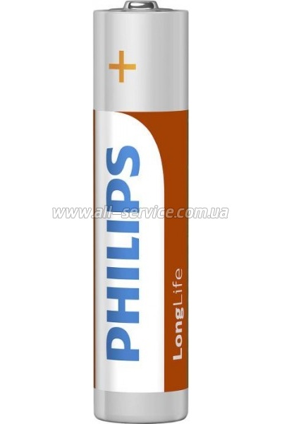  Philips LongLife Zinc Carbon AAA BLI 4 (R03L4B/10)