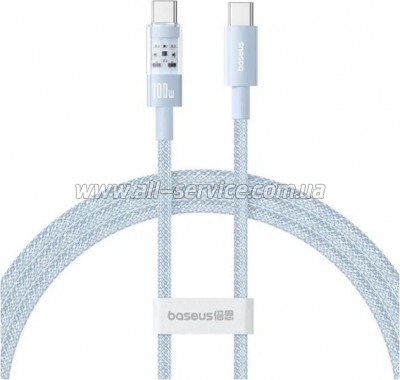 Дата кабель USB-C to USB-C 1.0m 100W blue Baseus (1167203) Дата кабель USB-C to USB-C 1.0m 100W blue Baseus (1167203)