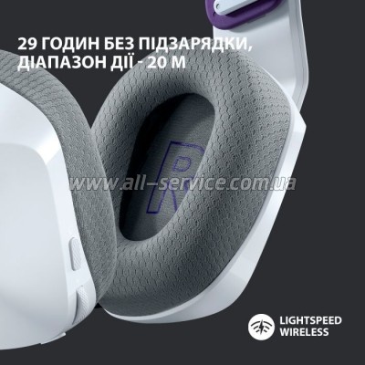  Logitech G733 Lightspeed Wireless RGB Gaming Headset White (981-000883)