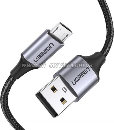 ���� ������ USB 2.0 AM to Micro 5P 1.5m 2A US290 black Ugreen (60147)