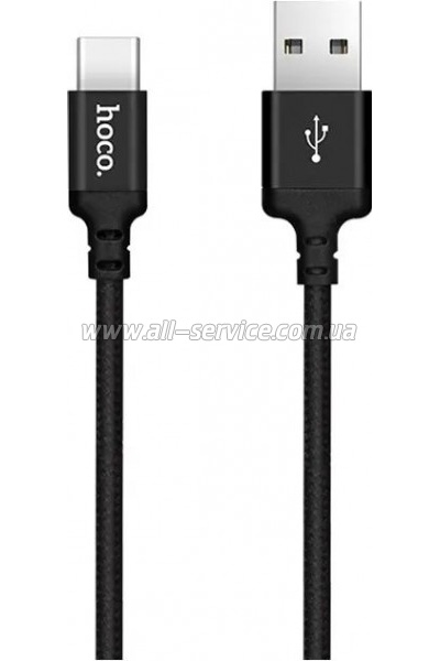 ���� ������ USB 2.0 AM to USB-C 1.0m 3A nylon black HOCO (6957531062868)