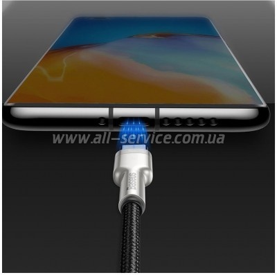 ���� ������ USB 3.1 AM to USB-C 0.25m 6.0A 66W Cafule Series Metal Black Baseus (CAKF000001)