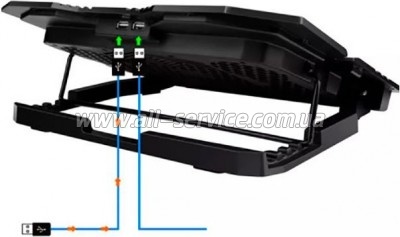    IceCoorel 10-17", 6*70mm 1800 RPM, 2*USB, + LCD, 365*297*30mm, Black (K8)