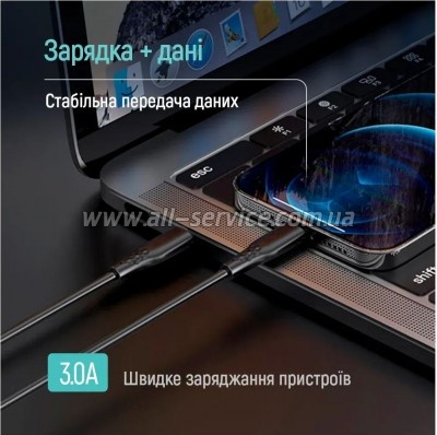 ���� ������ USB-C to USB-C 1.0m 3A 60W warm light gray ColorWay (CW-CBPDCC092-GR)