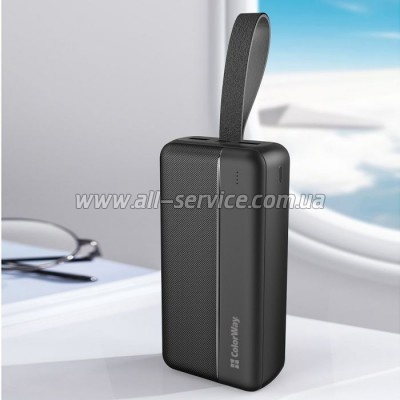   ColorWay 30000 mAh High-power 2 PD/ 20W, QC/ 3.0, USB-C/ Micro-USB (CW-PB300LPC2BK-PD)