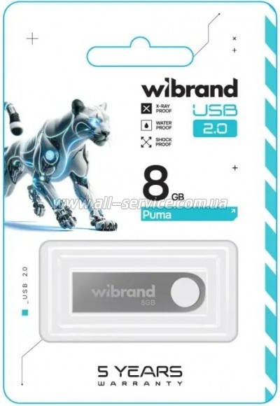  Wibrand 8GB Puma Silver USB 2.0 (WI2.0/PU8U1S)