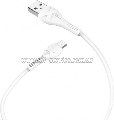 ���� ������ USB 2.0 AM to Micro 5P 1.0m 2.4A PVC X37 white HOCO (6931474710505)