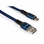   USB 2.0 AM to Micro 5P 1m flat nylon blue Vinga (VCPDCMFNB1B)