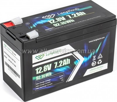 LiFePo4 Longttech LiFePO4 12.8V - 7.2Ah (LAR1207-LT7-R26)